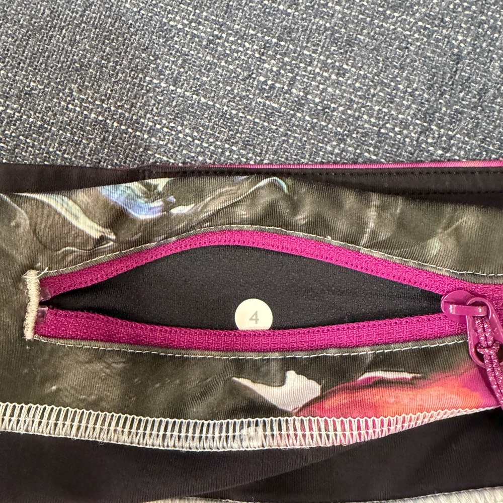 lululemon athletica Multicolor Leggings with Pink Accents